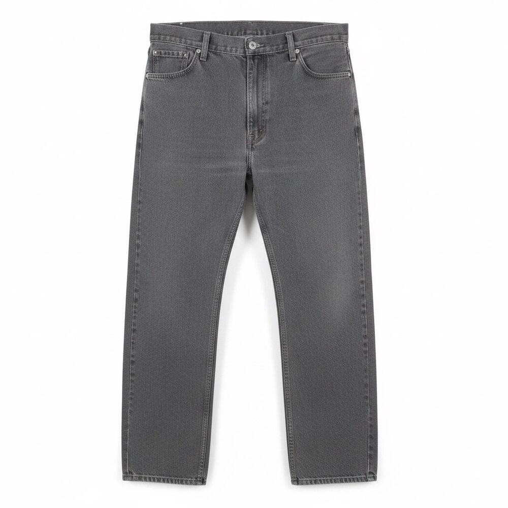 Levis 505 Jeans Mens 42x28 Gray Denim Regular Fit Straight Leg Dark Wash